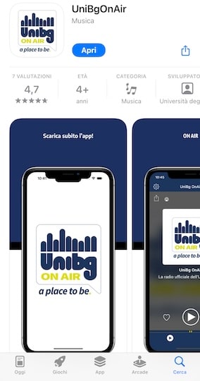 App UniBg OnAir Apple